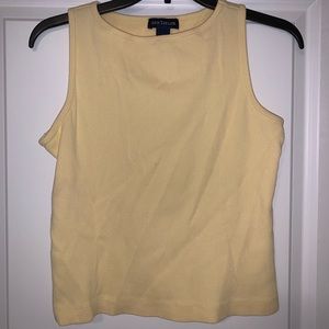 Ann Taylor Ribbed Yellow Tank Top